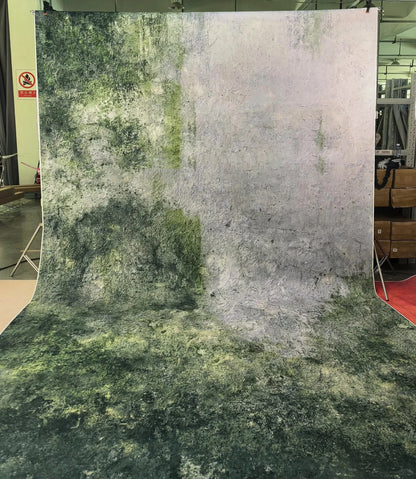 Avezano Mossy Stone Wall Hand Painted Canvas Photography Backdrop