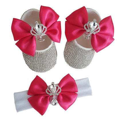 Avezano Newborn Princess Crystal Crown Shoes Photo Props