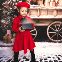 Avezano Christmas Wagon Gift Photography Backdrop