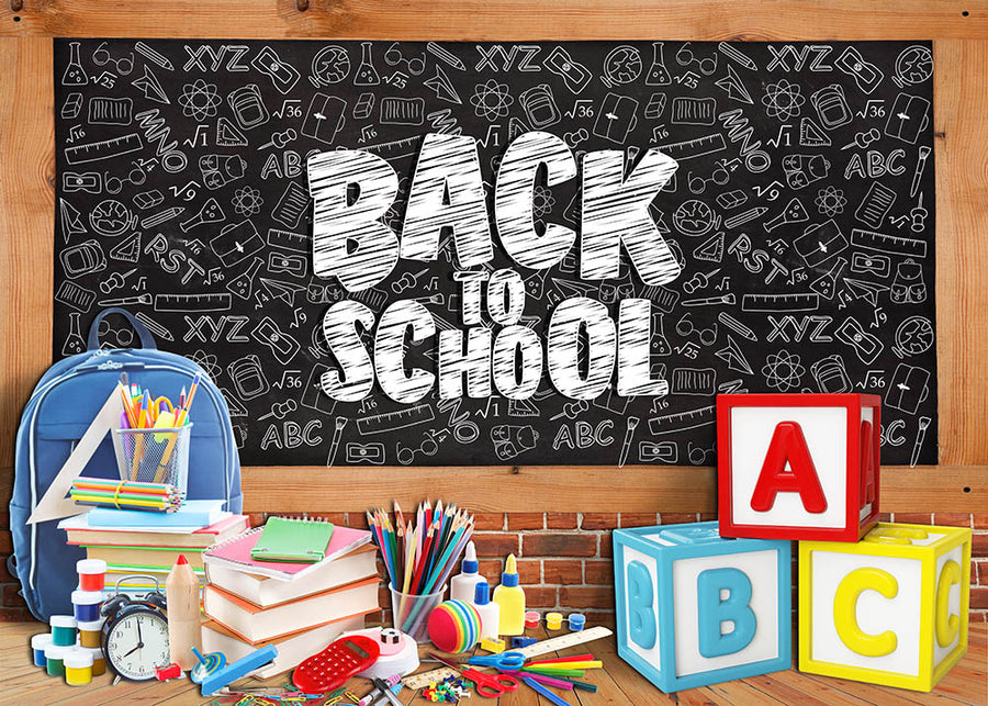 Avezano Back to School Season Blackboard 2 pcs Set Backdrop