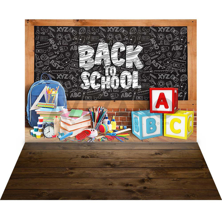 Avezano Back to School Season Blackboard 2 pcs Set Backdrop-AVEZANO