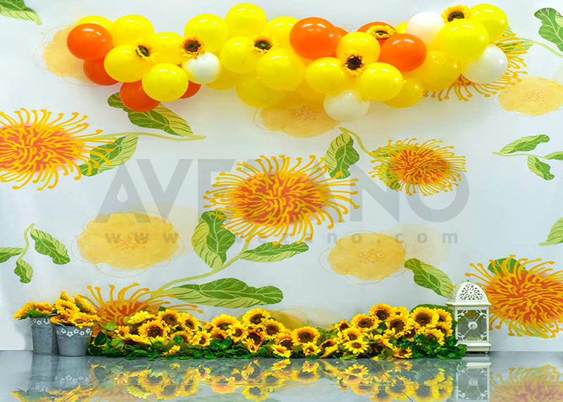 Avezano Sunflower Theme Photography Background-AVEZANO