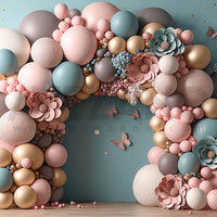 Avezano and Blue Pink Balloon Arch Photography Background-AVEZANO