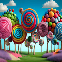 Avezano Rainbow Candy Party Birthday Theme Photography Background-AVEZANO