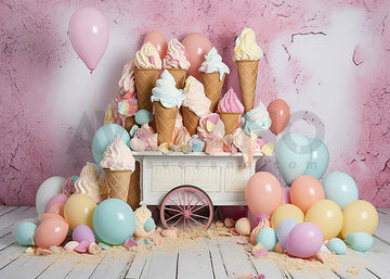 Avezano Summer Ice Cream and Balloons Photography Background-AVEZANO