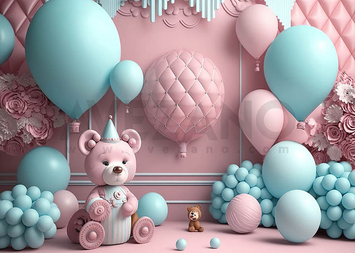 Avezano Pink Blue Party Theme Photography Background-AVEZANO