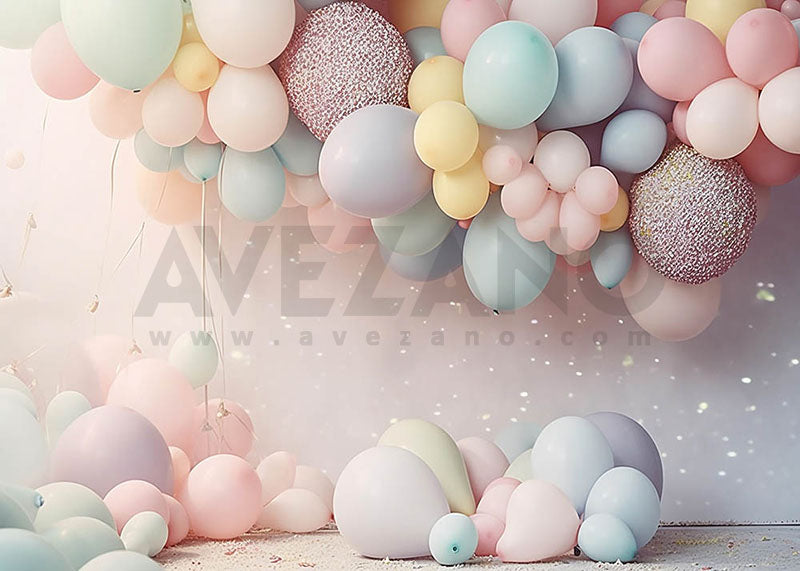 Avezano Balloon Birthday Party Photography Background-AVEZANO