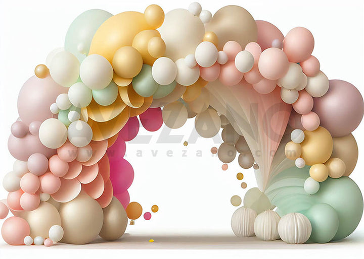 Avezano Balloon Arch Birthday Party Photography Background-AVEZANO