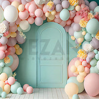 Avezano Balloon Arches and Blue Walls Photography Background-AVEZANO
