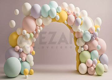 Avezano Colorful Balloons Arch Party Birthday Photography Background-AVEZANO
