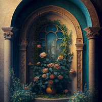 Avezano Arch Flowers Architecture Art Photography Backdrop-AVEZANO