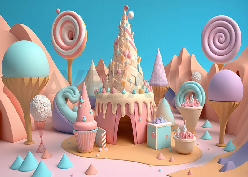 Avezano Christmas Ice Cream World Birthday Photography Background-AVEZANO