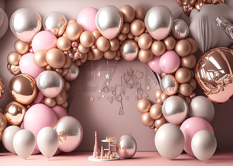Avezano Pink Gold Party Birthday Photography Background-AVEZANO