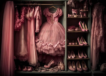 Avezano Barbie Pink Dresses and Shoes Photography Background-AVEZANO