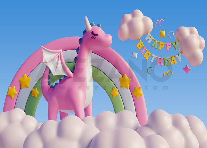 Avezano Unicorns and Rainbows Children's Birthday Party Photography Background-AVEZANO