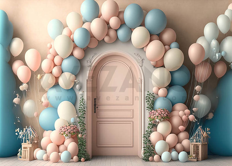Avezano Balloon Birthday Party Photography Background-AVEZANO