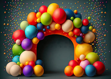 Avezano Colorful Balloon Arch Birthday Party Photography Background