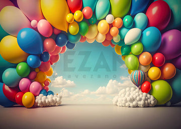 Avezano Rainbow Balloon Birthday Photography Background
