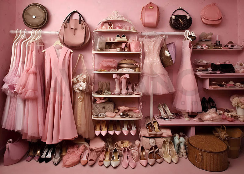 Avezano Barbie Pink Wardrobe Dress Photography Background