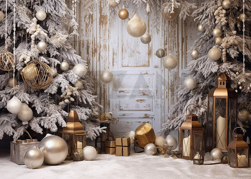 Avezano Christmas Tree Interior Decoration Photography Backdrop
