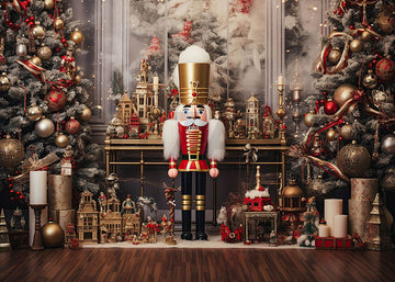Avezano Christmas and Nutcracker Soldiers Photography Backdrop