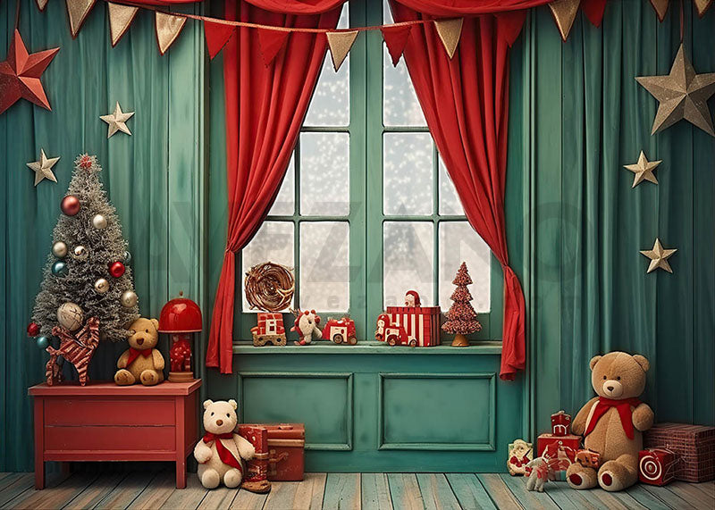 Avezano Christmas Gift Banner Room Photography Backdrop