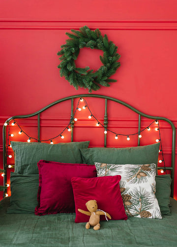 Avezano Headboard Santa Red Wall Christmas Decorations Photography Backdrop