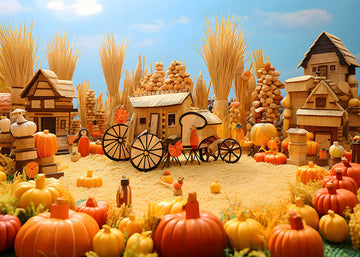Avezano Autumn Pumpkin Harvest Theme Photography Backdrop