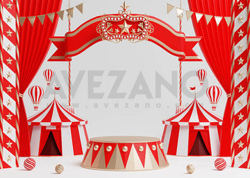 Avezano Red Circus Cakesmash Birthday Photography Background
