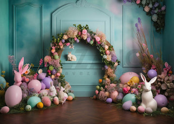 Avezano Spring Easter Flower Arch Photography Backdrop