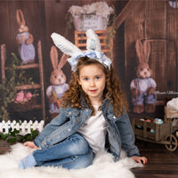 Avezano Spring Easter Bunny and the Cabin Photography Backdrop