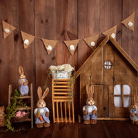 Avezano Cabins and Bunnies for Easter 2 pcs Set Backdrop