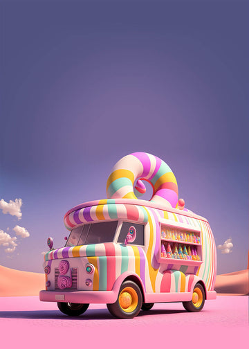 Avezano Rainbow Candy Truck Birthday Photography Backdrop