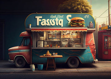 Avezano Burger Truck Birthday Photography Background