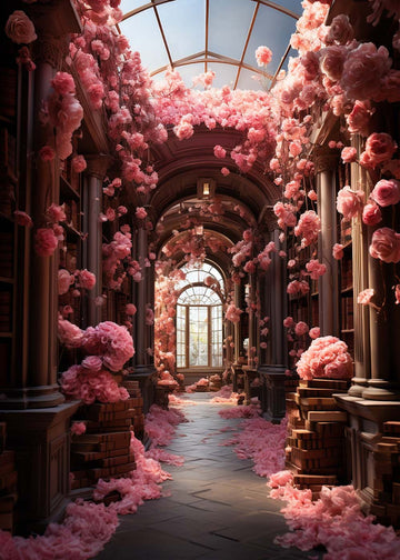 Avezano Spring Pink Flower Corridor Photography Backdrop