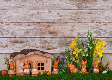 Avezano Spring Easter Trinkets and Flowers Photography Backdrop