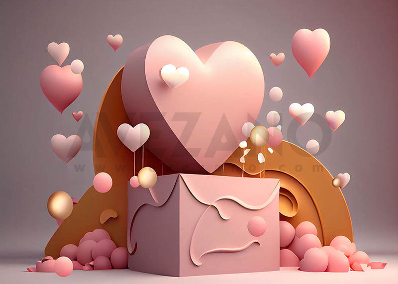 Avezano Pink Love Balloon Party Backdrop For Valentine'S Day Photography