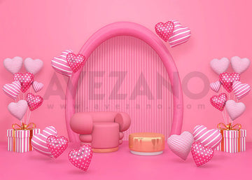 Avezano Pink Balloon and Arch Backdrop For Valentine'S Day Photography