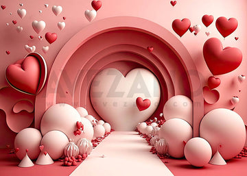 Avezano Pink and White Love Balloon Backdrop For Valentine'S Day Photography