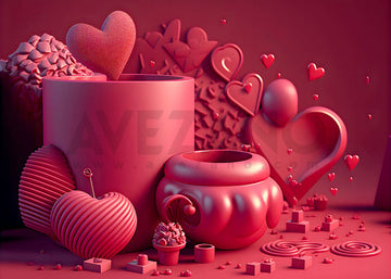 Avezano Pink Cup Backdrop For Valentine'S Day Photography
