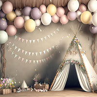 Avezano Tent and Balloon Cake Smash 2 pcs Set Backdrop