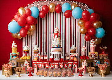 Avezano Red Styel Birthday Cake Smash Photography Background