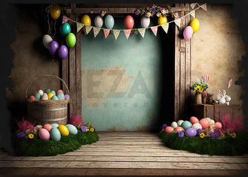 Avezano Vintage Easter Banner Decorations Photography Backdrop