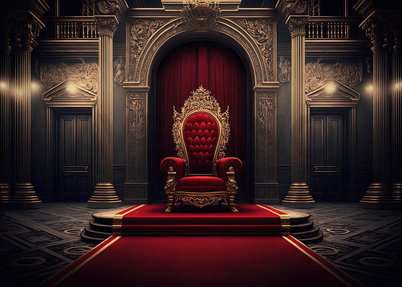 Avezano Red Palace Red Carpet Throne Backdrop For Wedding Photography