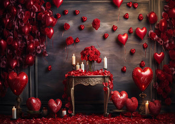 Avezano Valentine's Day Roses and Balloons Photography Backdrop