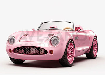 Avezano Pink Convertible Car Big Eye Headlights Girl Birthday Photography Background