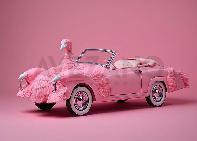 Avezano Pink Convertible Car Design Birthday Photography Background