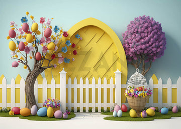Avezano Easter Tree Decoration Egg Photography Backdrop