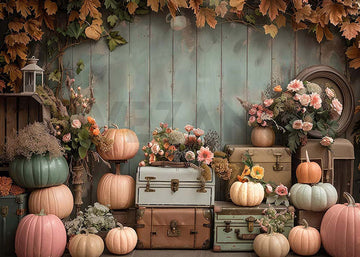 Avezano Autumn Maple leaf and Vintage Suitcase Photography Backdrop