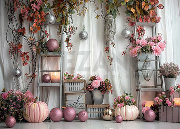 Avezano Autumn Maple leaf and White Window Screen Photography Backdrop